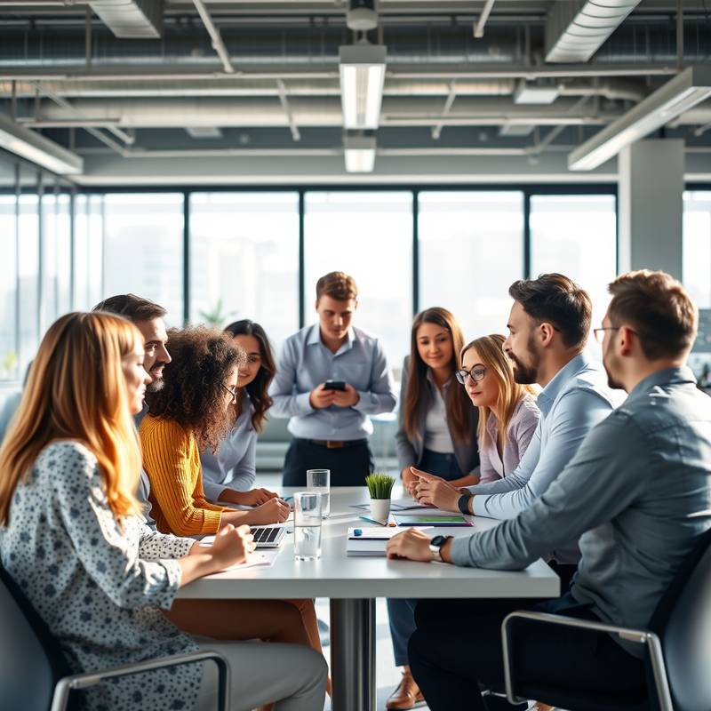People brainstorming marketing strategies in a meeting room, representing digital marketing course.